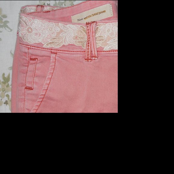 Pilcro & Letterpress Hyphen embroidered lace chinos sz 27 - Picture 5 of 5